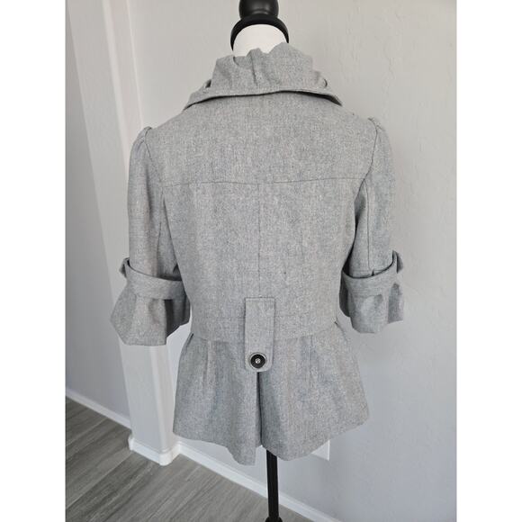 Vintage Mod'land Paris Tweed Wool Blend Academia Large Button Blazer Jacket Sz L - Picture 4 of 14